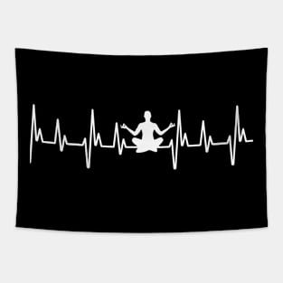 Heartbeat Padmasana, I love yoga and meditation Tapestry