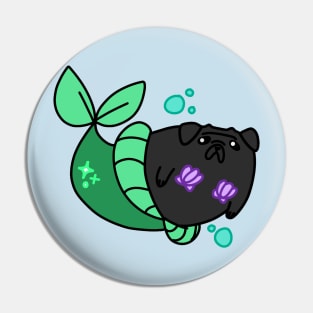 Black MerPug Pin