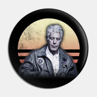 Anthony Bourdain Retro Sunset Pin