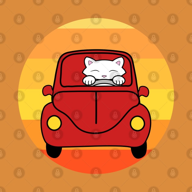 Cat driving a car by Purrfect