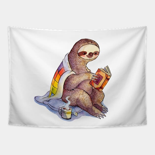 Cozy Sloth Tapestry by KatieCrumpton