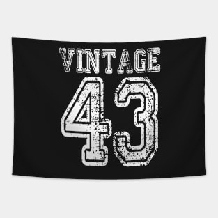 Vintage 43 1943 2043 T-shirt Birthday Gift Age Year Old Boy Girl Cute Funny Man Woman Jersey Style Tapestry