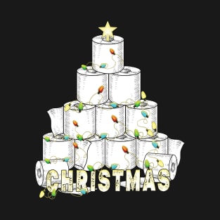 White Toilet Paper Christmas Tree, Funny Xmas Gift, Holiday Party T-Shirt