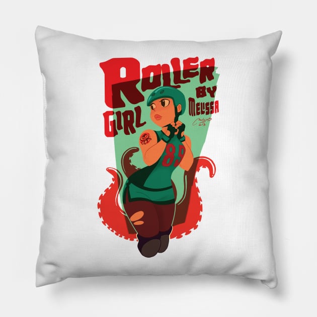 roller girl Pillow by melivillosa