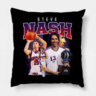 Steve Nash Basketball Legend Signature Vintage Retro 80s 90s Bootleg Rap Style Pillow