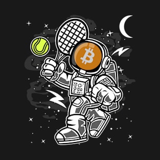 Astronaut Tennis Bitcoin BTC Coin To The Moon Crypto Token Cryptocurrency Blockchain Wallet Birthday Gift For Men Women Kids T-Shirt