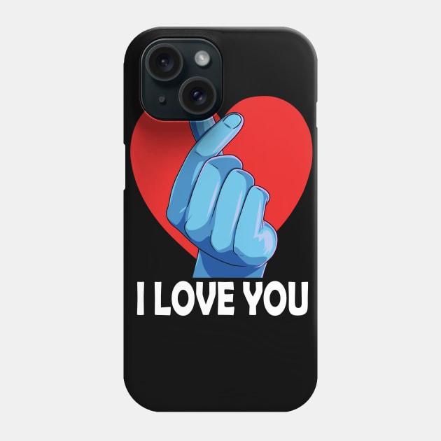 Saranghae Kpop Lover I Love You Finger Heart Sign Phone Case by Noseking