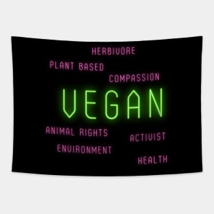 Vegan Word Cloud Tapestry