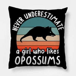 Underestimate possum girl design love fan Pillow