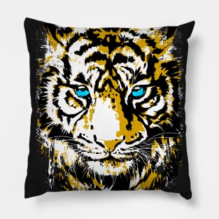 Safari Tiger Head - Colourful Tiger Eyes Pillow