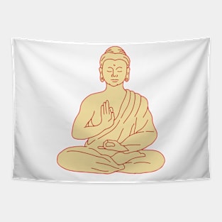 Gautama Buddha Sitting Lotus Position Drawing Tapestry