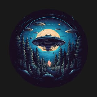 Ufo over a forest T-Shirt