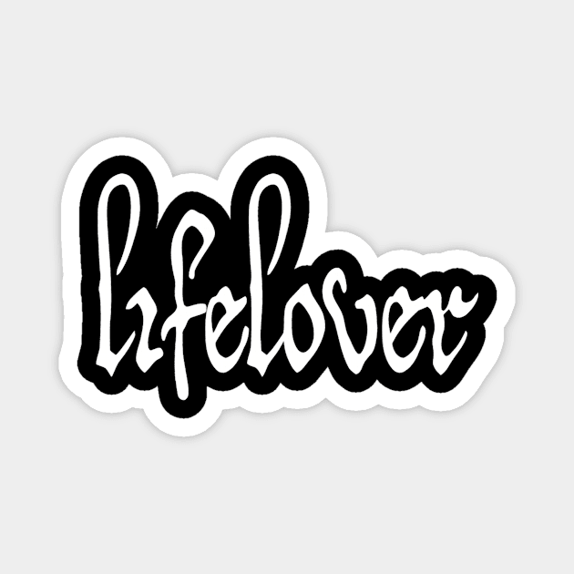 Lifelover White Logo Magnet by ExLibrisHomee