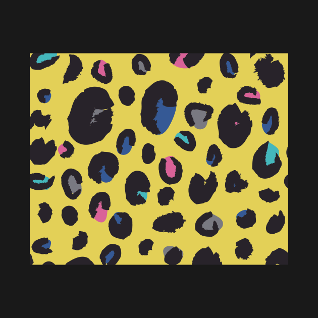 Rainbow Leopard on Yellow by purplegorilladesign23@gmail.com