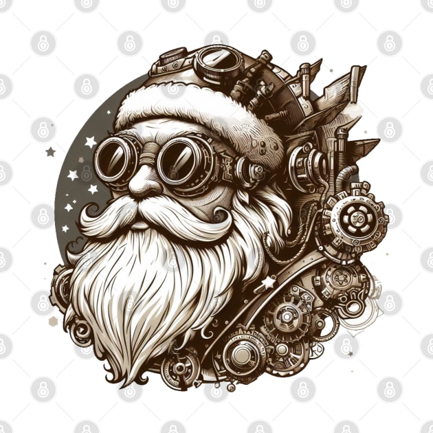 Gearhead Santa Steampunk by Organicgal Graphics