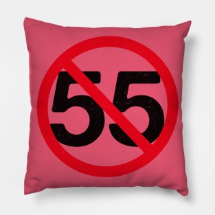 Can't Drive 55 mph 80's Retro Rock (distressed) Pillow