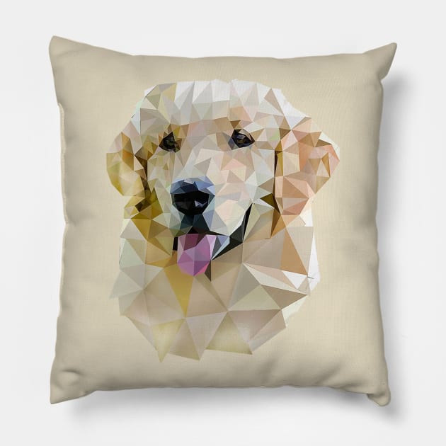 Golden Retriever (Low Poly) Pillow by lunaroveda