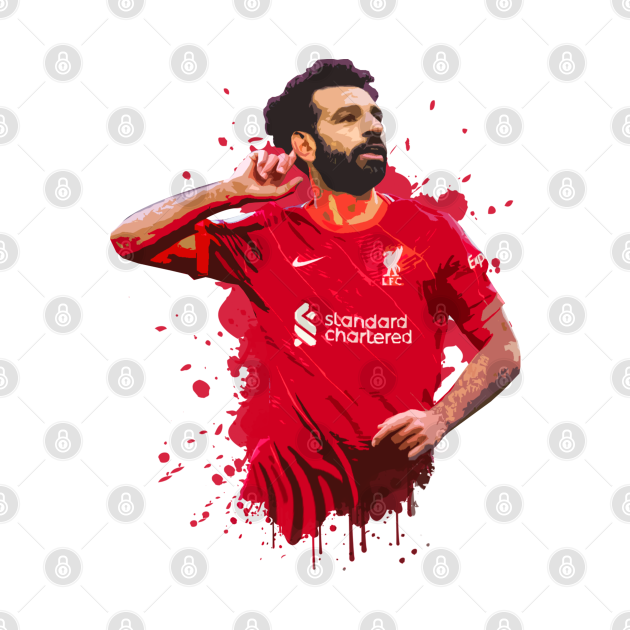 Mo Salah Paint Splatter Style - Mo Salah Football - Long Sleeve T-Shirt ...