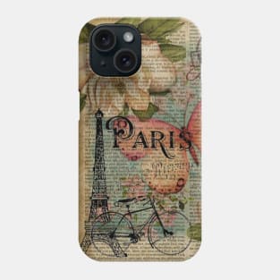 Paris post card print Phone Case