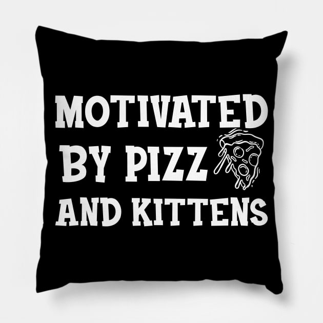 Pizza - Motivated by pizza and kittens Pillow by KC Happy Shop
