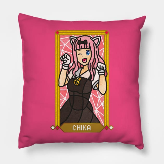 Chika Fujiwara (Neko) Pillow by vizcan