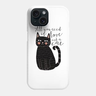 All you need is love and a cat Art Print Cat wall Art || Cat lover gift || pet wall hanging  || Mia Charro Poster Phone Case