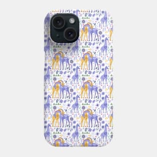 Whimsical Giraffes Purple and Yellow Phone Case