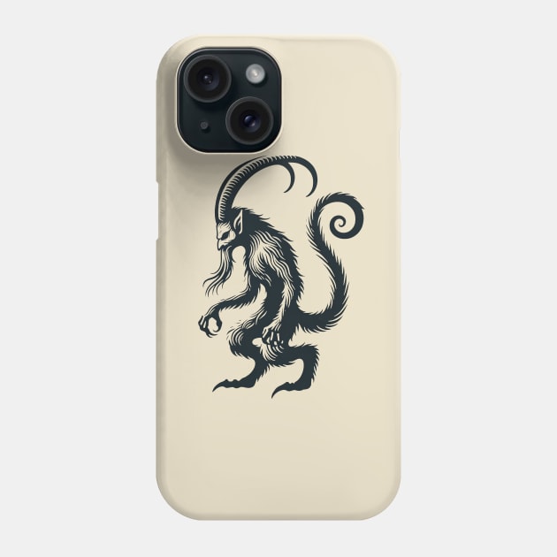 Midnight Prowl: The Winter Myth of Krampus Phone Case by Retro Travel Design