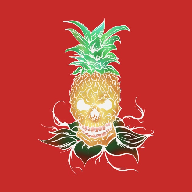 Pineapple Skull White by Danispolez_illustrations