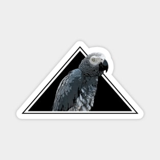 80s Retro African Grey Parrot Magnet