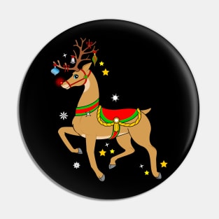 Decorated Rudolph the Red Nosed Reindeer Pin