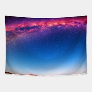 Ai Generated Art Scenery -Desert Night Sky Purple Stars Tapestry