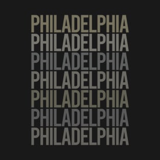 Gray Text Art Philadelphia T-Shirt