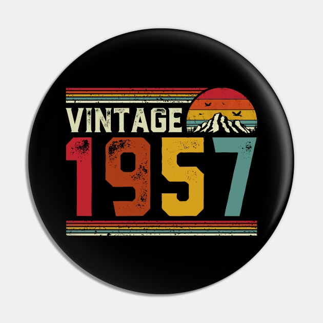 Vintage 1957 Birthday Gift Retro Style Pin by Foatui