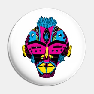 CMYK African Mask 4 Pin