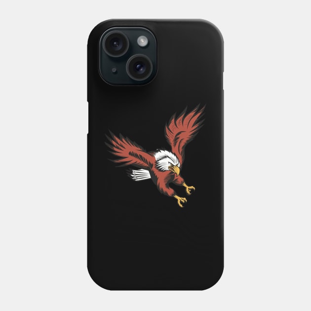 A determined eagle in mid-flight, focused on its prey with a keen gaze Phone Case by designe stor 