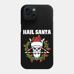 hail santa funny christmas satan santa skull Phone Case