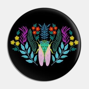 Beautiful cicada amid the leaves Pin