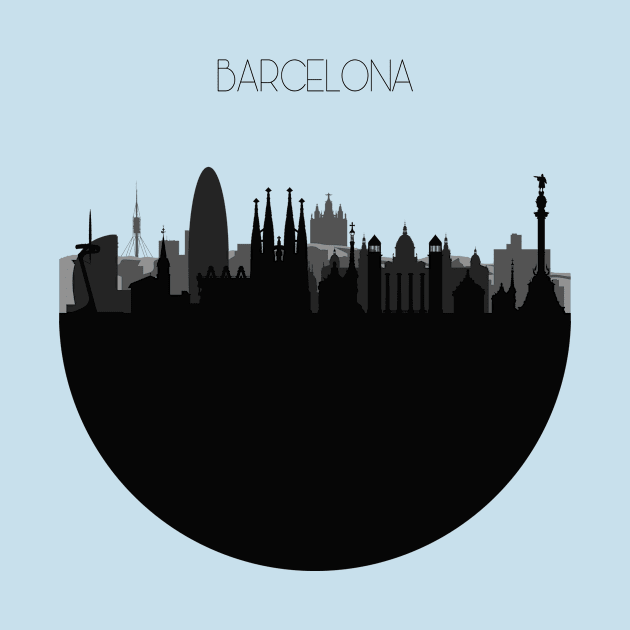 Barcelona Skyline by inspirowl