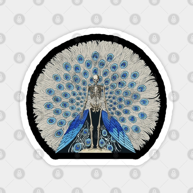 Peacock Skeleton Magnet by Rag And Bone Vintage Designs