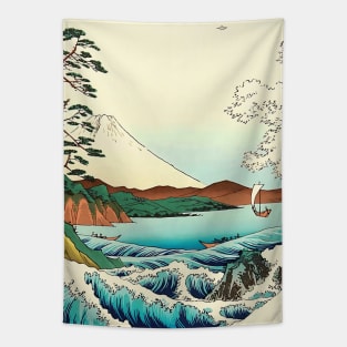 Sea & Mount Fuji Japanese design Tapestry