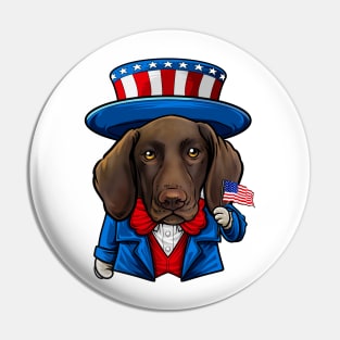 Fourth of July German Shorthaired Pointer Pin