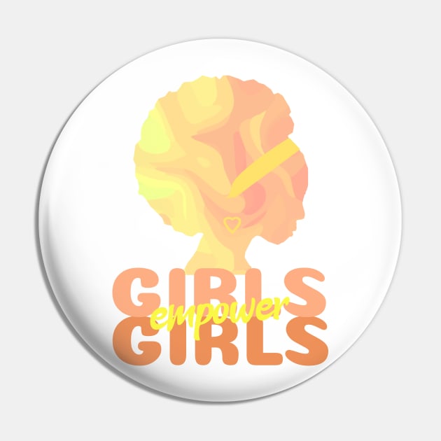 GIRL Empowering Girls Orange Pin by SartorisArt1