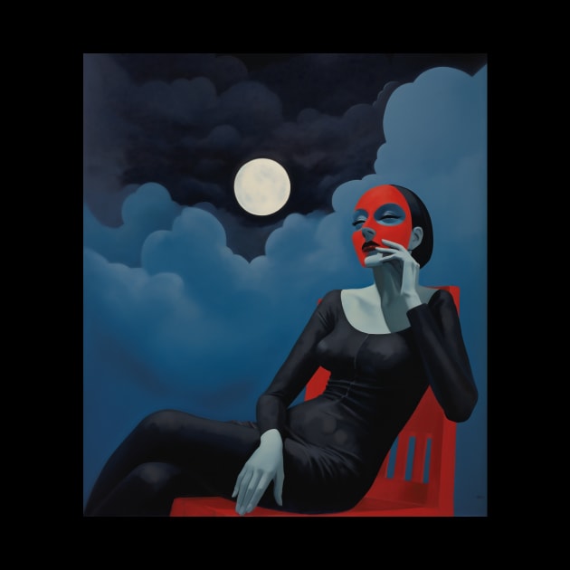 Full Moon Woman Painting by Khroma Koven Atelier