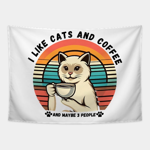 I like cats and coffee Tapestry by Rizstor