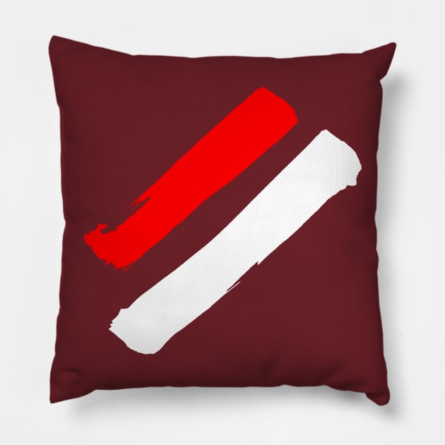 Indonesia Flag - Stripes Pillow by Nikokosmos