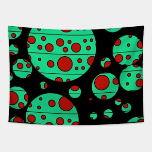 Modern Polka Dots - Green Grass Tapestry