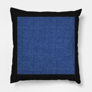 Timothy in Blue on blue crosshatching Pillow