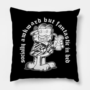 Socially Awkward But Fantastic In Bed / Meme Humor Design Pillow