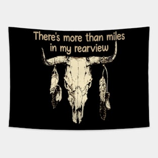 There's more than miles in my rearview Feathers Bull Skull Music Tapestry